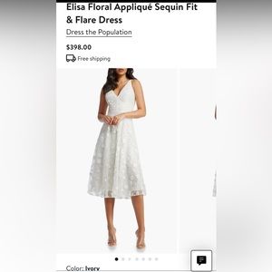 Dress The Population Elisa Floral Appliqué Sequin Fit & Flare Dress